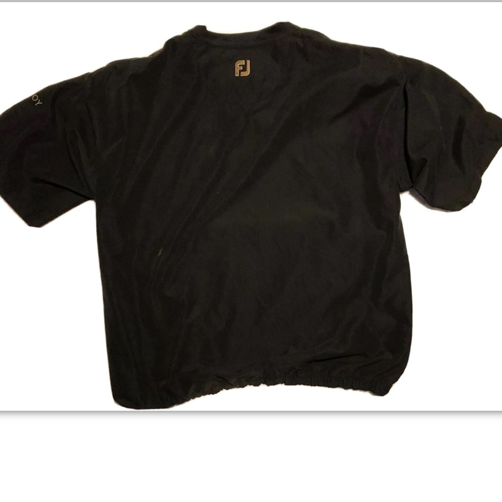Sz M FootJoy FJ Golf Short Sleeve Pullover Jacket Wind Breaker Black Men’s